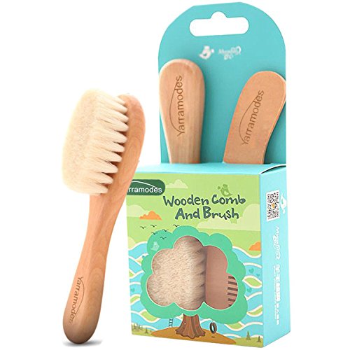 Baby Goat Hair Brush and Comb Set for Newborns & Toddlers...